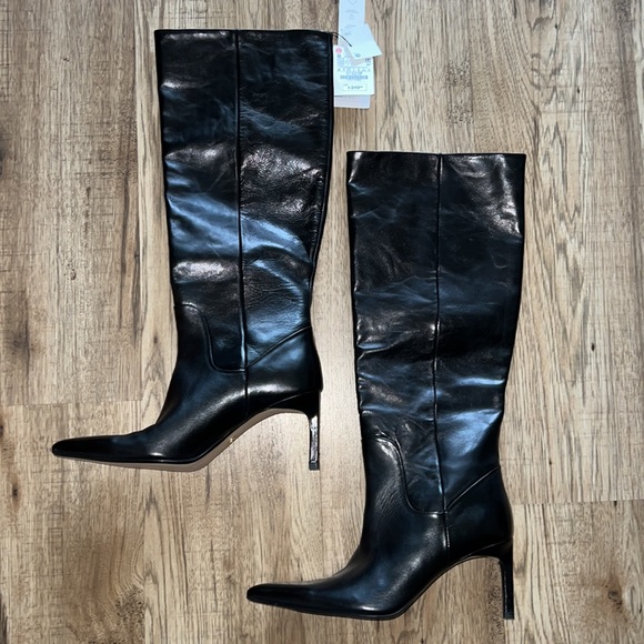 NEW! Zara Heeled Leather Knee Boots - Picture 6 of 14